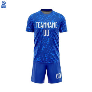 ชุดทีมฟุตบอลแบบซับลิเมชั่น ผลิตอย่างมืออาชีพ กางเกงขาสั้น แขนเสื้อ สวมใส่สบาย น้ำหนักเบา แห้งเร็ว ผลิตจากโพลีเอสเตอร์ 100% คุณภาพสูง - Product Image 1
