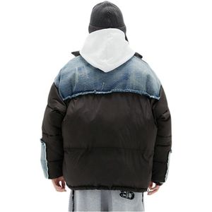 OEM Manufacturer Unisex Denim Puffer Jacket Windproof <b>Bubble</b> <b>Coat</b> Winter Windbreaker Custom Outwear - Product Image 5