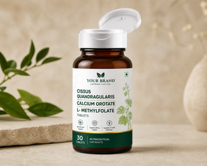 Tabletas de Cissus Quadrangularis, Orotato de Calcio y L-Metilfolato de Fabricante OEM para el Apoyo a la Salud Ósea - Product Image 1