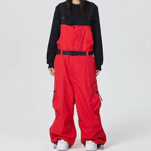 Waterproof Windproof Men Women Ski Bib Pants Insulated Custom Red Snowboard Bib <b>Overalls</b> Baggy <b>Winter</b> Outdoor Skiing Trousers - Product Image 1