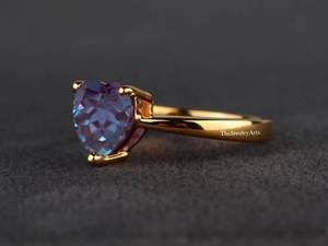 Anillo vintage de alejandrita, anillo de compromiso, anillo de promesa, anillo con piedra de nacimiento de junio, regalo de aniversario para ella, anillo de promesa como regalo - Product Image 6