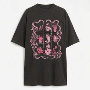 OEM Bulk Supply Custom Print Logo <b>Acid</b> Washed High Quality Women Oversized T-Shirt 100% Cotton 300 GSM Heavyweight <b>Drop</b> Shoulder - Product Image 1