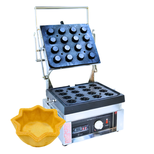 Machine à gaufrettes électrique en acier inoxydable 304, contrôle par minuterie, bouton poussoir, 60 mm, 16 trous, machine à faire des tartelettes en forme d'étoile, semi-automatique - Product Image 1