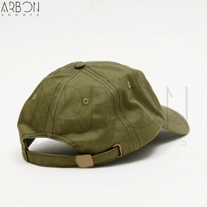 Casquettes 6 panneaux ajustables de haute qualité, couleur unie vert olive, avec logo personnalisé, pour hommes, best-seller, pour l'extérieur. - Product Image 2