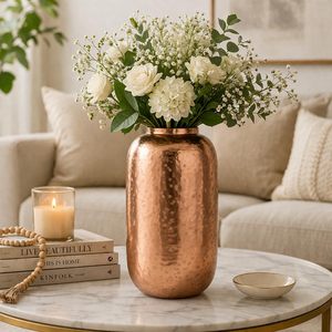<b>Flower</b> Vase for Fresh & <b>Artificial</b> <b>Flowers</b> Copper Color Display <b>Flower</b> Vase Top Trending Decorative Floor Table Decor Available - Product Image 1