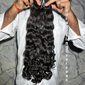 Unprocessed Real Indian Remy Human Hair Machine Double Weft Curl Pattern <b>Curly</b> Hair <b>Extensions</b> 100gm - Product Image 2