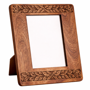 Cadre photo en bois fait main, rectangulaire, design rustique en forme de gland, décoration de table, cadre photo vertical, finition bois naturel, décoration d'intérieur - Product Image 6
