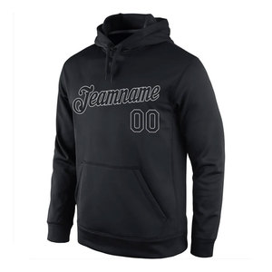 Sweat à capuche de sport noir et gris personnalisé, cousu sur mesure, sublimation, confort premium, streetwear athlétique, vêtements décontractés d'hiver - Product Image 2