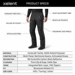 Pantalon de moto en textile Cordura 600D personnalisé OEM, imperméable, pour homme, pantalon de moto touring, Xelent Huntgear - Product Image 5