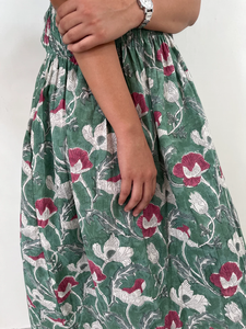 Vestido largo maxi de algodón indio con estampado floral y cuello redondo, manga corta, estampado en bloque, superventas 2026 para mujer - Product Image 6