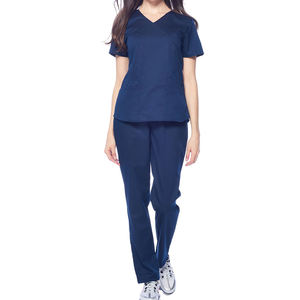 Uniforme Médico Moderno para Mujer, Conjunto de Blusa y Pantalón Elásticos con Cuello en Y, Ropa de Hospital, Clínica, Doctora, Colores Contrastantes, OEM - Product Image 1