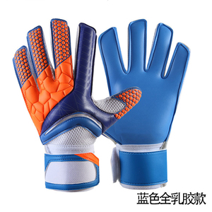 Orange Blue Goalkeeper Gloves Full Finger Non Slip Breathable Adjustable Wrist <b>Strap</b> - Product Image 3
