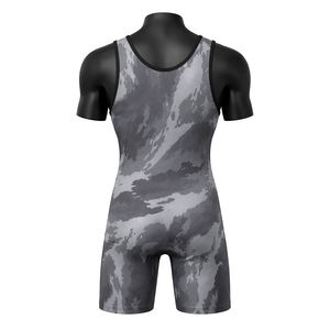 Unisex Camouflage Wrestling Singlet Short UPF 50 Quick Dry Breathable Relaxed <b>Compression</b> Sport Wear High Quality Front - Product Image 5