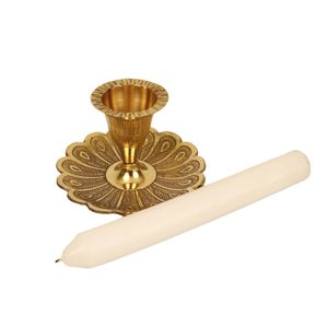 Antique <b>Brass</b> Candle <b>Holder</b> Stand Vintage Elegant Decorative Tabletop <b>Candlestick</b> for Home Festive Decor - Product Image 3