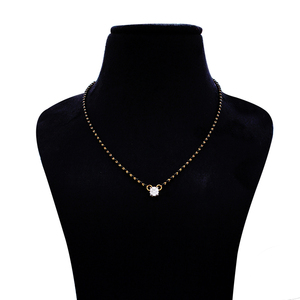 Mangalsutra tendance avec diamants cultivés en laboratoire sertis à griffes, certificat IGI, or jaune massif, style classique pour femme, bijoux de mariage - Product Image 1