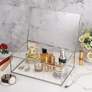 Boîte de rangement en métal noir et verre avec cadre métallique pour organiser les bijoux et une utilisation décorative, boîte en verre personnalisée - Product Image 6