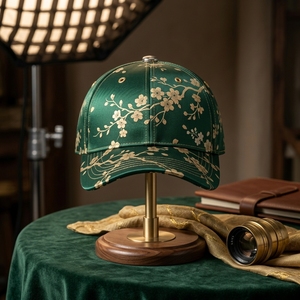 Custom Pattern 6-Panel Baseball Cap <b>Navy</b> Green White Gold Embroidered Unisex Casual Beach Canvas All Season Fitted - Product Image 2