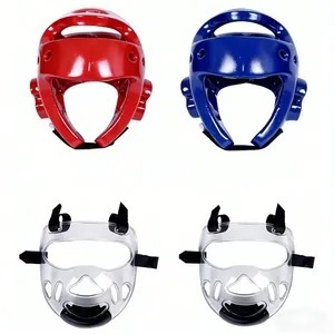 Casco per Arti Marziali con Scudo, Protezione per la Testa per <span class=keywords><strong>Taekwondo</strong></span> e Karate, Attrezzatura per Allenamento - Product Image 4