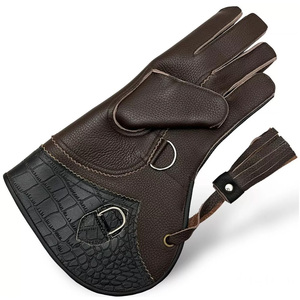 Custom Genuine Leather Thermal Touchscreen Eco-Friendly Breathable Falconry Gloves Forest Eagle Winter Party - Product Image 2