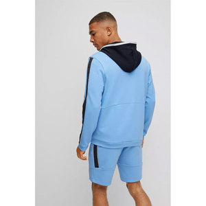 OEM ODM Men's Fashion Color Blocking <b>Zip</b>-<b>Up</b> Hoodie High Quality 100% Cotton Fleece Heavyweight Winter Warm Eco-Friendly Hoodie - Product Image 3