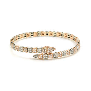 Dernier design Bracelet manchette en or 14 carats bicolore avec diamants naturels 1,17 carats clarté SI Bracelets ajustables Prêt à être expédié - Product Image 1