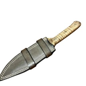 Cuchillo de Caza de Acero Inoxidable con Mango de Madera, Hoja de Punta Caída, Borde Recto, Cuchillo Táctico de Supervivencia para Exteriores - Product Image 4