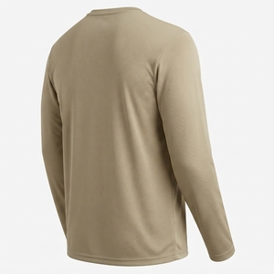 Chemise de pêche à manches longues pour hommes adultes UPF 50 100% polyester respirant à séchage rapide bleu marine uni protection solaire extérieure - Product Image 2
