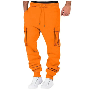 Workout Men's Casual Jogger <b>Trousers</b> <b>Elastic</b> <b>Waist</b> Mid Rise Breathable Quick-drying with Pocket Cotton OEM Pants Washed - Product Image 1