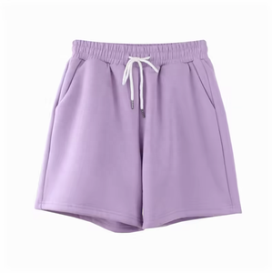 Short de jogging en coton éponge français pour femmes confortable poche latérale ajustée cordon de serrage taille respirant du Pakistan - Product Image 2