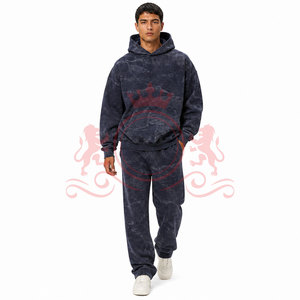 Conjunto de Pantalones y Sudadera con Capucha de Algodón Suave con Efecto Desgastado por el Sol, Diseño Moderno para la Comodidad Diaria - Product Image 3