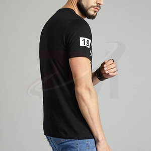 Camisetas de lujo extragrandes, personalizadas con estampado gráfico, 100% algodón lavado, de tela gruesa, para hombre, color negro, según demanda personalizada. - Product Image 4