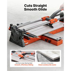 Coupe-carreaux manuel de 24 pouces avec tête coulissante, base à ressort et lame en carbure de tungstène pour une coupe précise - Product Image 2