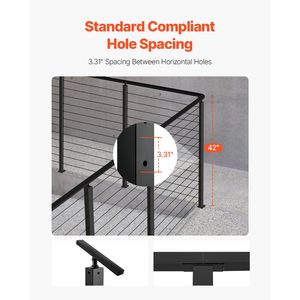 Palo per Ringhiera a Cavo Angolare a L da 42x2x2 Pollici con Fori Pre-Forati, in Acciaio Inossidabile, per Accessori Esterni - Product Image 4