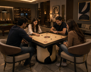 Bellini Luxury Carrom <b>Table</b> – Modern <b>Board</b> with Wooden Base <b>for</b> Home & Club Indoor Play - Product Image 4