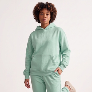 Sweat à capuche vert menthe personnalisé pour femme, en molleton épais, avec poche avant, couleur unie, chaud, décontracté, streetwear, pour le quotidien - Product Image 1