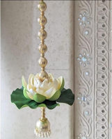 Bannière de porte multicolore personnalisable en perles de cristal de lotus traditionnelles indiennes, style Jhumka, écologique, toran suspendu, Art Déco