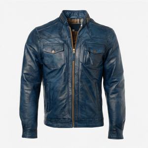 Veste de moto en cuir véritable pour homme de qualité supérieure, nouvelle arrivée, vestes de moto d'hiver, protections amovibles, personnalisables - Product Image 1