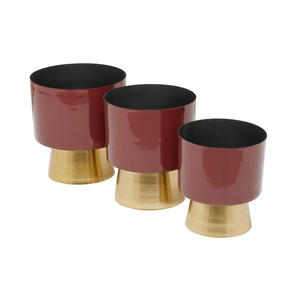 Jardinière géométrique contemporaine en métal, élégante et décorative, pour intérieur/extérieur, écologique, pot de plante chromé pour jardin - Product Image 5