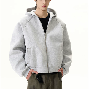 Sweat-shirt à capuche zippé surdimensionné pour homme de qualité supérieure, vêtements de sport élégants, tissu en molleton de coton lourd respirant - Product Image 3