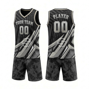 Conjunto de Uniforme de Baloncesto Sublimado Personalizado de Alta Calidad al por Mayor, Cuello en V, Sin Mangas, 100% Poliéster, Secado Rápido, Absorbe la Humedad - Product Image 6