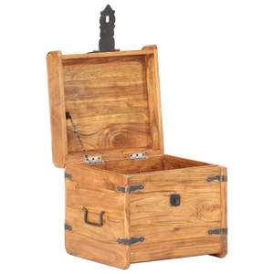Caja de Madera de Acacia Natural de 15.7 Pulgadas, Diseño Cuadrado Sólido para Gabinetes de Sala de Estar - Product Image 2