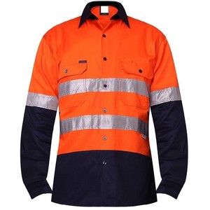 Cotton Reflective Safety Uniform Plus Size High Quality Good Visibility Mechanical Work Wear Long Sleeve Anti-Bacterial Oeko-<b>Tex</b> - Product Image 1