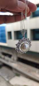 จี้มุกขาวประดับทองคำแท้ 925 เงินแท้ สร้อยคอไข่มุกเม็ดเดียว สร้อยคอแต่งงาน เครื่องประดับเจ้าสาว ของขวัญสำหรับเธอ - Product Image 6