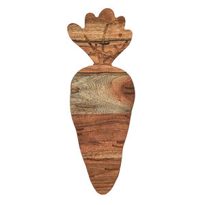 <b>Food</b> Safe Carrot Shaped Wooden Serving Platter Acacia Wood Kids Charcuterie Board Funny Easter Plates Custom Wooden Serving Tray - Product Image 2