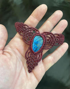 กำไลข้อมือทำมือจากเชือกถักสีเงินประดับพลอยลาบราดอไรต์ทรงหยดน้ำ สไตล์วินเทจ ปรับขนาดได้ เครื่องประดับบำบัดรักษา ของขวัญสีทอง ขายส่ง - Product Image 5