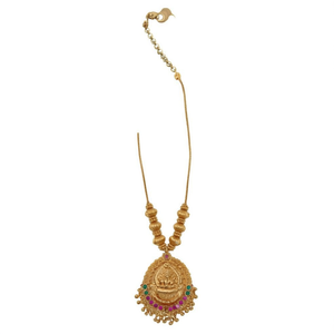 One Gram Gold Laxmi Short Necklace Set-Fashion Jewelry - Product Image 1