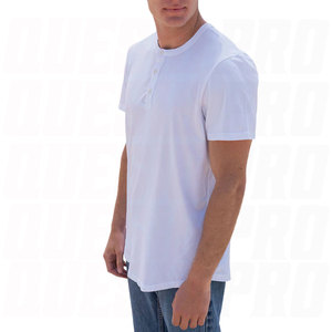 เสื้อยืดเฮนลีย์แขนสั้นผู้ชาย สีขาว ผ้าฝ้ายออร์แกนิค 100% คุณภาพพรีเมียม ระบายอากาศได้ดี ทรงปกติ ผ้าไม่หดตัว ได้รับการรับรอง - Product Image 3