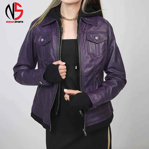 High Quality <b>Men's</b> <b>Purple</b> Pu Leather Slim Fit Waterproof Breathable Windproof Moto Jacket Zipper Closure Winter Fashion Solid - Product Image 6