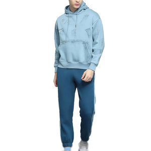 Men Hoodie Jogger Tracksuit Set Heavyweight Fleece Breathable Winter Casual Daily Wear Low MOQ OEM ODM Supplier - Product Image 1