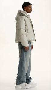 Veste matelassée personnalisée OEM en gros pour hommes, avec logo sur mesure, veste d'hiver décontractée pour le style urbain - Product Image 2